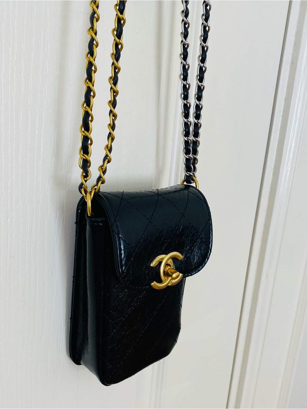 Brand New Chanel Makeup Trio Set Black Shoulder Bag with Tweed Coin Pouch - Picture 3 of 16